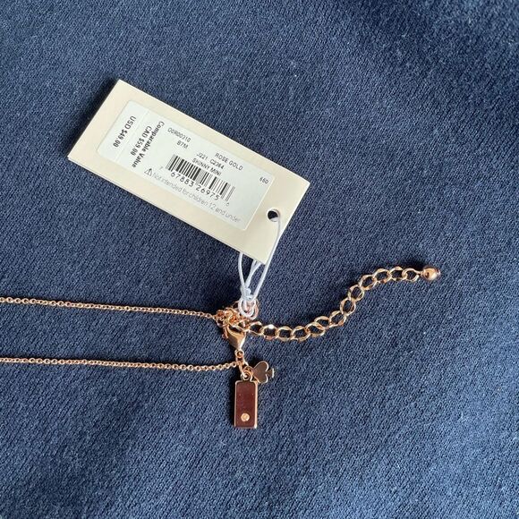 NWT Kate Spade Skinny Mini Bow Mini Pendant Necklace - Picture 3 of 3